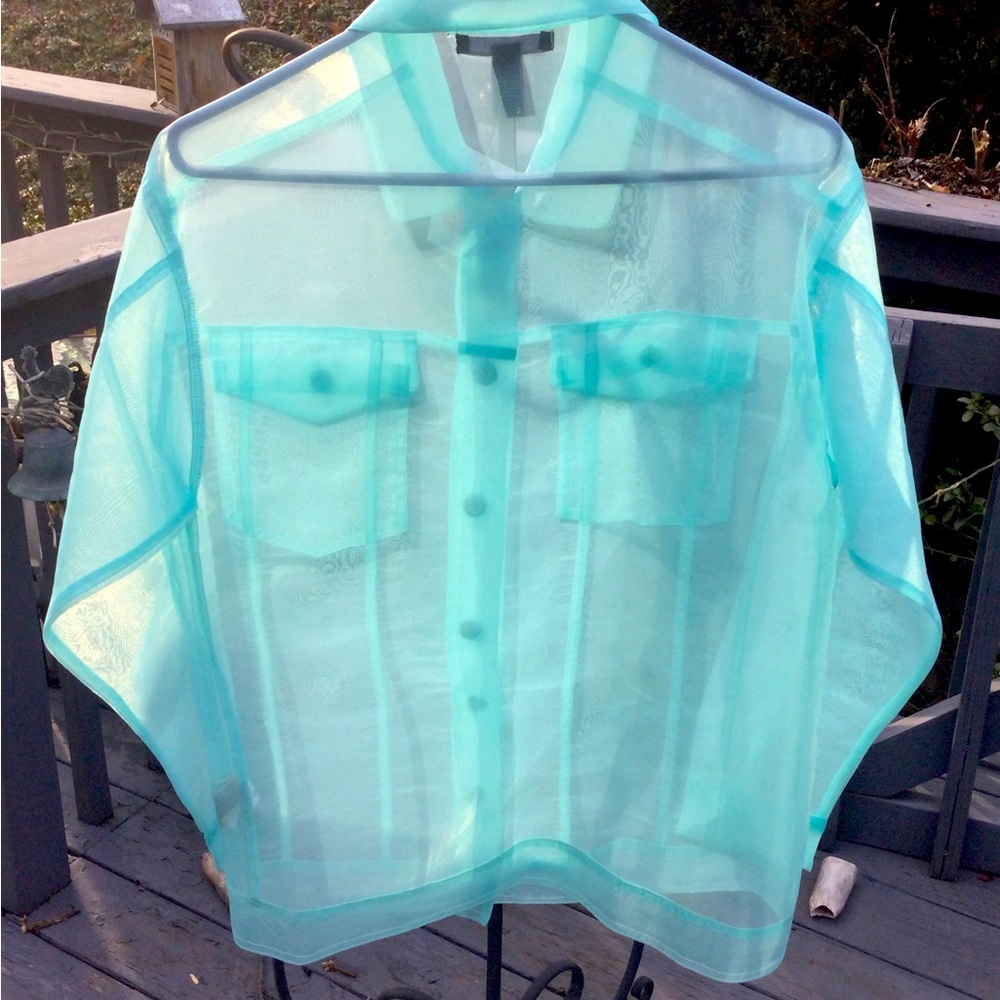 Sheer Denim Jacket Style Ladies Top small